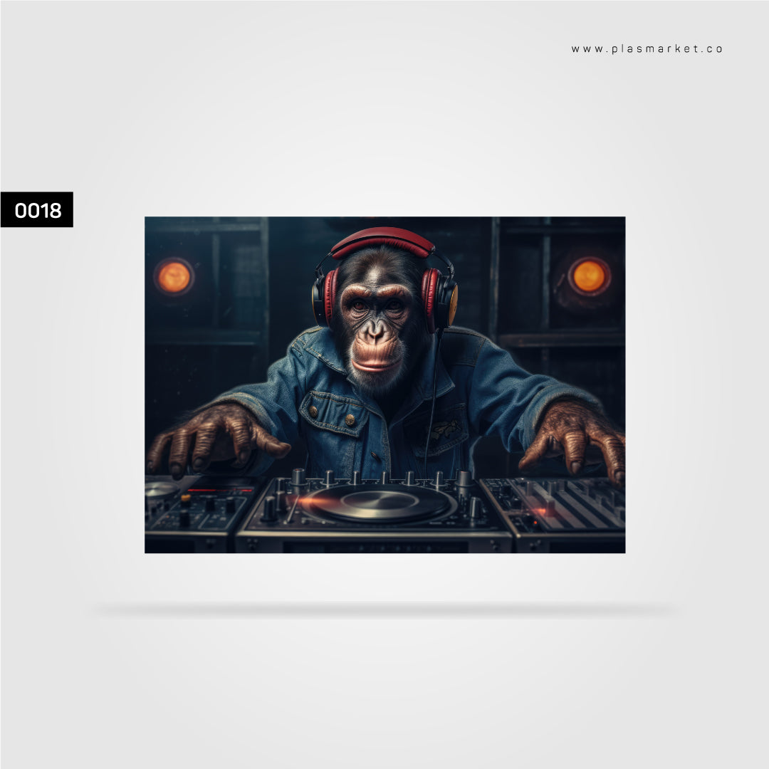 Monkey DJ™ Cuadro en MDF 0018