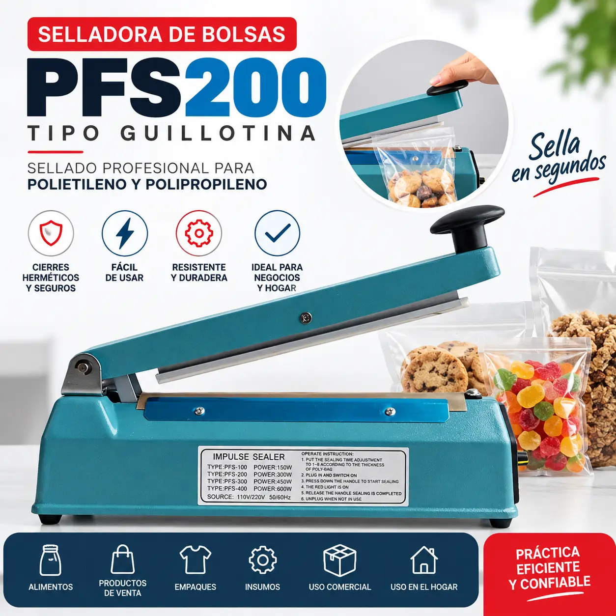SELLADORA DE BOLSAS PFS200 PROFESIONAL - Image 2